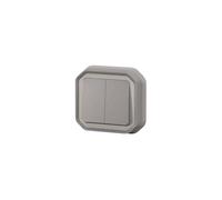 commande double - 10a - gris - encastré - legrand plexo 069815l