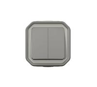 Double Interrupteur ou va et vient 3 fonctions LEGRAND étanche Plexo Gris 10A 250~ IP55 IK08 livré complet pour saillie