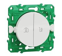 Commande groupée Odace Sans Fil Sans Pile Schneider Electric - 1 logement - Scène entrée/sortie - Blanc