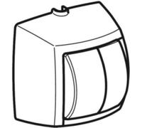 Geberit levier à Geberit 2-quantité sp. pour WC Ctrl. 240584111 avec sortie de rinçage pneumatique. blanc -alpin