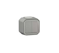 Commande pour fonction double interrupteur ou va-et-vient 10A ou poussoir 10A étanche Plexo complet pour montage en apparent - 70002 - Legrand
