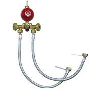 Commande pour gaz à 2 sorties complète de flexibles, régulateur et soupape de sécurité.