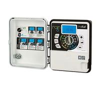 Commande Rain 'i-dial' produit de haute qualité et facilité d'utilisation. Modèle Outdoor avec transformateur intérieur. Large écran éclairé. À 4 programmes indépendants et 4 départs pour programme. Temps d'irrigation de 1 à 240 minutes pour station. Cycles