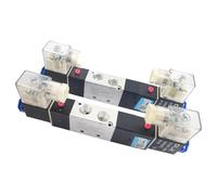 Commande solénoïde d'air, 3 positions, 5 ports, 4V130C-06, 4V230C-08, 4V330C-10, 4V430C-15, taille : DC12V(4v430c-15 Pc8-04,AC220V)