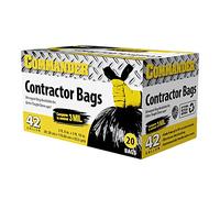 Commander CONT20EV Lot de 20 sacs poubelle robustes noirs de 3 mm - 81,3 x 116,8 cm - Pour entrepreneur, industriel, institutionnel et commercial