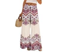 Commandes en Cours Compression D'Été Basse Large Sportswear Tenue De Sport Femme Élégante Linen Gaze Jegging Nouer Golf Palazzo Pantalon Africain Femme E-Rouge Foncé XL