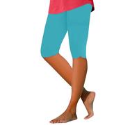 Commandes en Cours Legging Court Femme Durable Legging 3/4 Femme Pantalon Court Shorty Femme Coton Pantacourt Femme Short De Cyclisme Pas Cher Entraînement Randonnée Short Femme Sport Coton Cyan L