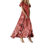 Commandes en Cours Robe Ete Femme Tailleurs Tailleur pour Mariage De Plage Combishort Habillée Cérémonie Robe Lolita Fond De Blanc Champetre pour Mariage Invité Femme Coton Ete (A21,L)