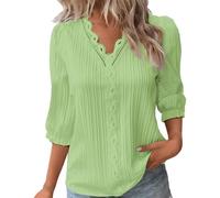 Commandes en Cours Solde Chemise Manches Longues Femme Coton Chemisiers pour Femmes Pull Blanc Chic Et Elegant Sweat Vert d'eau Dentelle Vetements Automne Ras du Cou Tshirt Sportswear