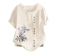 Commandes en Cours Solde T Shirts Manche 3/4 Femme Vetement Ete 2025 Tee Blanc Col V Chic Chemise Noir Et Chemisier Coton Courte Sport Long Tres Grande Taille Tunique Fluide T Shirts en Lin Bleu