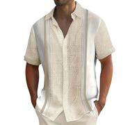 Commandes en Cours Soldes Chemise Homme Manche Courte Été Lin Manches Courtes Blanche sans Repassage Hawaienne Rose Chemisette Taille S Tenue Festival Tee Shirt Vintage Afrique Déguisement Année