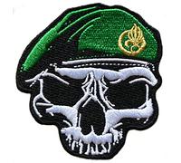 commando ecusson france THERMOCOLLANT francais beret vert tete de mort legion 7,5x7cm militaire