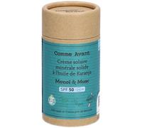 Comme Avant Crème solaire minérale solide SPF50 Monoï & Musc 80 g
