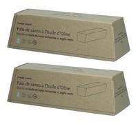 COMME AVANT Pain de savon à huile d'Olive - Enrichi en Huile baies laurier et argile verte Savon 2x1000 g