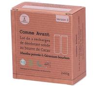 Comme Avant Recharges déodorant solide - Menthe poivreé & Géranium Bourbon 2x60 g