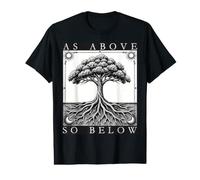comme ci-Dessus et ci-Dessous, Arbre de Vie, Soleil, Lune, Tarot Gothique Mystique T-Shirt Graphique avec Valeur