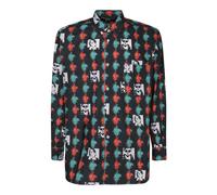 Comme des Garçons - Chemise en Coton à Imprimé Intégral Vert - Homme - Chemises - Multicolore - Taille: L