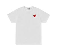 Comme des Garçons, Femme, Tops, Blanc, Taille: 40 FR Small Rhinestone Heart Play T-Shirt