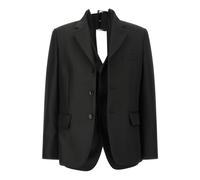 Comme des Garçons, Femme, Vestes, Noir, Taille: 36 FR Blazer Effet Double Épaisseur