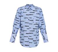 Comme des Garçons, Homme, Chemises, Bleu, Taille: S Chemise Bleue à Imprimé Slogan