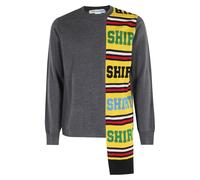 Comme des Garçons, Homme, Pulls, Gris, Taille: L Chemise Noire en Tricot à Manches Longues Asymétrique