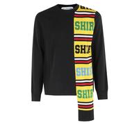 Comme des Garçons, Homme, Sweatshirts et sweats à capuche, Noir, Taille: M Chemise Noire à Manches Longues Asymétrique Tricotée