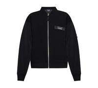 Comme des Garçons, Homme, Vestes, Noir, Taille: L Veste Bomber Noire Zippée avec Écusson Logo