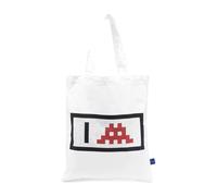 Comme des Garçons - Invader Cotton Tote Bag - Femme - Sacs - Blanc - Taille: ONE Size
