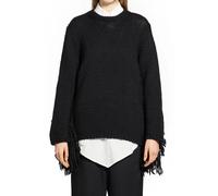 Comme des Garçons - Modèle Élégant Portefeuille en Cuir Noir - Femme - Pulls - Noir - Taille: 36 FR