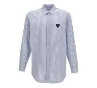 Comme des Garçons Play - Chemise Rayée en Coton - Homme - Chemises - Bleu - Taille: XL