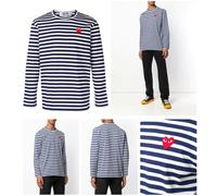 COMME DES GARÇONS PLAY T-SHIRT À Manches Longues Cœur Rouge Fabriqué Au JAPON XL