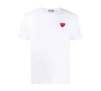 Comme des Garçons Play - T-shirt Blanc avec Logo Brodé - Homme - Tops - Blanc - Taille: L