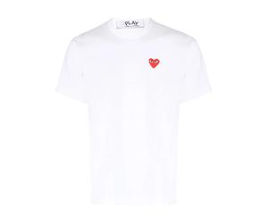 Comme des Garçons Play - T-shirt Logo Cœur - Homme - Tops - Blanc - Taille: S