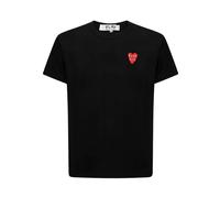 Comme des Garçons - T-shirt avec emblème double cœur - Femme - Tops - Noir - Taille: 38 FR
