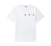 Comme des Garçons - T-shirt Triple Cœurs Logo - Homme - Tops - Blanc - Taille: M