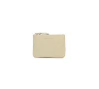 Comme des Garçons, unisex, Accessoires, Beige, Taille: ONE Size Portefeuille en Cuir Beige avec Fermeture Éclair et Détails Dorés