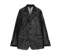 Comme des Garçons - Veste Noire Boutonnée avec Panneaux Transparents - Femme - Vestes - Noir - Taille: 38 FR