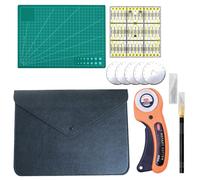 Comme Image - Kit De Couture Pour Vêtements, Outils De Couture, Ensemble De Couteaux À Main, Pour Tissu, Patchwork, Règle, Bricolage, Tapis De Coupe, Quilting, 5 Pièces