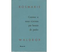 Comme si nous n'avions pas besoin de parler - Rosmarie Waldrop - Harpo & - broché - Poésie