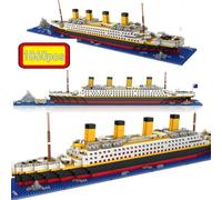(comme sur la photo) 1860 pièces Mini briques modèle Titanic bateau de croisière modèle bateau bricolage