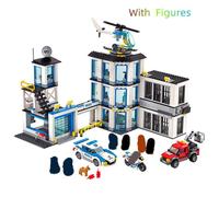 (comme sur la photo) Mini ensemble compatible avec le quartier général de la police 60141 blocs de construction