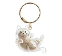 commémoratif compact - Médaillon de chat transparent - Conteneur portable pour cheveux - Ornement significatif pour sac de voyage - Portefeuille d'école élégant - Accessoire commémoratif pour