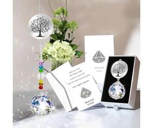 Commémoratif en Cristal - Condoléances Unique pour la Perte d'un Être Cher, Boîte de Deuil Arc-en-Ciel pour Père, Maman, Papa, Fils, Fille, Mari, Frère, Grand-Mère