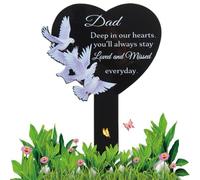 commémorative en forme de cœur pour tombe - Piquet commémoratif | Décorations de cimetière pour maman | Plaques imperméables pour cimetière pour humains, papa et maman