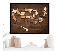 Commemorative Map Puzzle, National Board Decor, 12.6x9.84x0.79 inches Wooden Map with Travel Feature, Puzzle Wall Material, Home Wall Decor with Stylish Design, Tracking Gift for Bedroom and Office