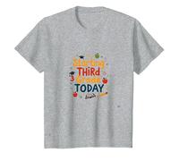 Commencer la troisième année Aujourd'hui : Célébration des Jalons Scolaires T-Shirt, Enfant, Gris Chiné, 8 Ans