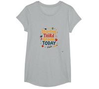 Commencer la troisième année Aujourd'hui : Célébration des Jalons Scolaires T-Shirt, Fille, Gris Chiné, S