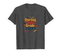 Commencer la troisième année Aujourd'hui : Célébration des Jalons Scolaires T-Shirt, Homme, Chiné Foncé, XL