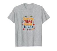 Commencer la troisième année Aujourd'hui : Célébration des Jalons Scolaires T-Shirt, Homme, Gris Chiné, S