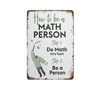 Comment devenir un as en maths ? Affiche vintage en métal « Comment être doué en maths ? », décoration amusante pour la classe au collège et au lycée. Meilleures plaques en métal pour la maison, affi